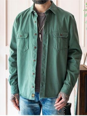 Cabela's Green shirt with Plaid Lining